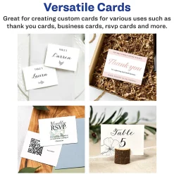 Avery® Printable Business Cards With Sure Feed® Technology, 95272-MWC50, Rectangle, 2.5