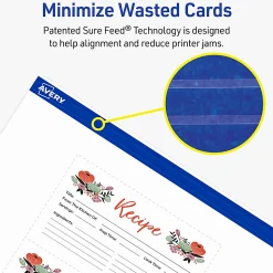 Avery® Printable Index Cards With Sure Feed® Technology, 3