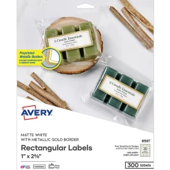 Avery® Printable Labels With Metallic Border, Rectangle, 1