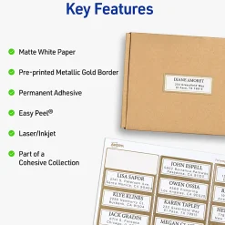 Avery® Printable Labels With Metallic Border, Rectangle, 1