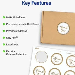 Avery® Printable Labels With Metallic Border, Round, 2