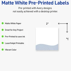 Avery® Printable Labels With Sure Feed® Technology, S00-ETW, Square, 2