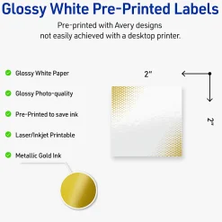 Avery® Printable Labels With Sure Feed® Technology, S00-EWA, Square, 2