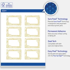 Avery® Printable Labels With Sure Feed® Technology, S00-EVX, Rectangle, 2