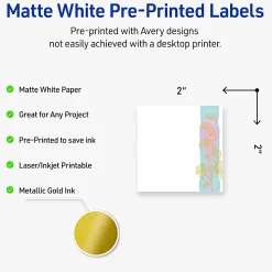 Avery® Printable Labels With Sure Feed® Technology, S00-EVB, Square, 2