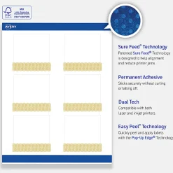 Avery® Printable Labels With Sure Feed® Technology, S00-EX5, Square, 3