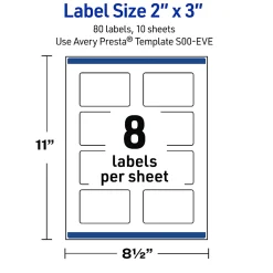 Avery® Printable Labels With Sure Feed® Technology, S00-EVE, Rectangle, 2