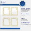 Avery® Printable Labels With Sure Feed® Technology, S00-EVW, Rectangle, 4" x 3-1/3", Glossy White With Preprinted Gold Leaf Pattern, Pack Of 40