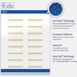 Avery® Printable Labels With Sure Feed® Technology, S00-EVR, Square, 3