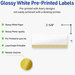 Avery® Printable Labels With Sure Feed® Technology, S00-EVR, Square, 3