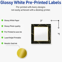 Avery® Printable Labels With Sure Feed® Technology, S00-ETD, Square, 3