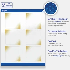 Avery® Printable Labels With Sure Feed® Technology, S00-ETE, Square, 2