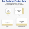Avery® Printable Labels With Sure Feed® Technology, S00-EVT, Square, 2" x 2", Matte White With Preprinted Gold Leaf Pattern, Pack Of 120