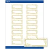 Avery® Printable Labels With Sure Feed® Technology, S00-EVV, Rectangle, 1" x 2-5/8", Matte White With Preprinted Gold Leaf Pattern, Pack Of 160