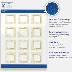 Avery® Printable Labels With Sure Feed® Technology, S00-EVT, Square, 2
