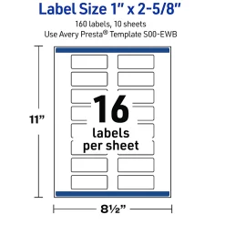 Avery® Printable Labels With Sure Feed® Technology, S00-EWB, Rectangle, 1