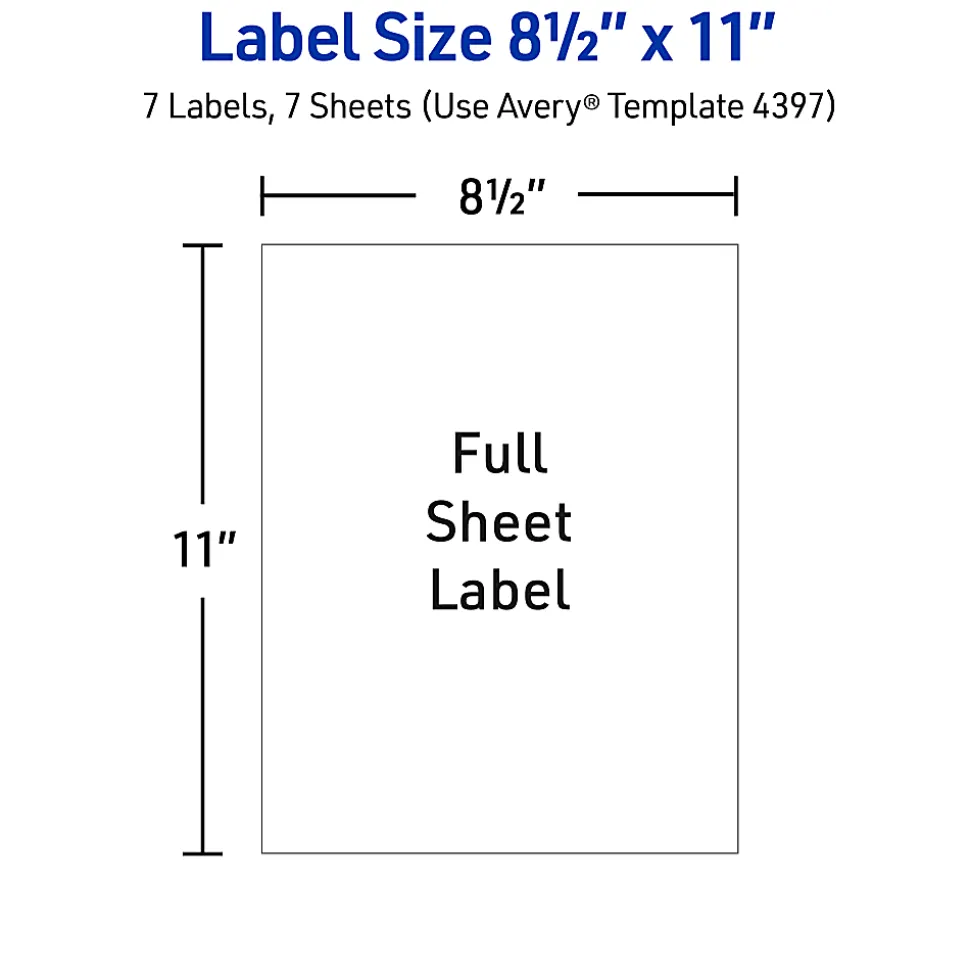 Avery® Printable Sticker Paper For Laser & Inkjet Printers, 8.5" x 11", Glossy Clear, 7 Craft Paper Sheets