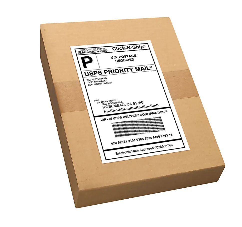 Avery® Printable TrueBlock® Shipping Labels, 8426, Rectangle, 5-1/2" x 8-1/2", White, Pack Of 200