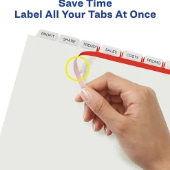Avery® Print & Apply Clear Label Dividers With Index Maker® Easy Apply™ Printable Label Strip And White Tabs, 8-Tab, Box Of 5 Sets