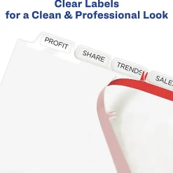 Avery® Print & Apply Clear Label Dividers With Index Maker® Easy Apply™ Printable Label Strip And White Tabs, 8-Tab, Box Of 5 Sets