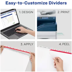 Avery® Print & Apply Clear Label Dividers With Index Maker® Easy Apply™ Printable Label Strip for Copiers, 8-1/2