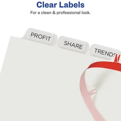 Avery® Print & Apply Clear Label Dividers With Index Maker® Easy Apply™ Printable Label Strip for Copiers, 8-1/2