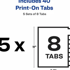 Avery® Print-On™ Dividers, 8 1/2