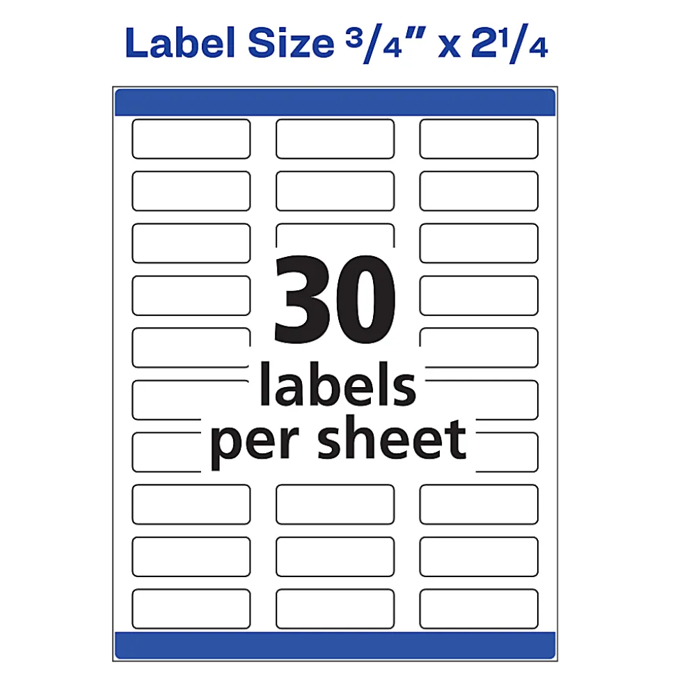 Avery® Print-to-the-Edge Copier Address Labels - 3/4"x 2 1/4" - Permanent Adhesive - Rectangle - Laser - 6870