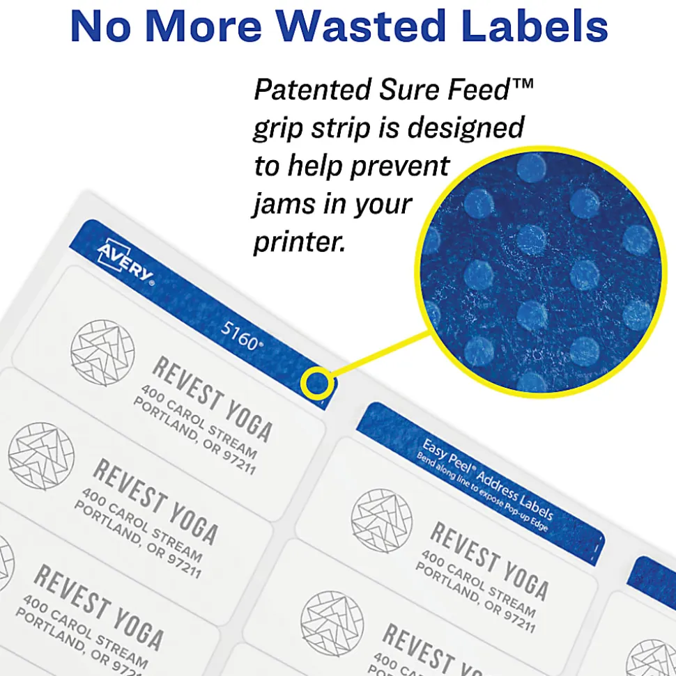 Avery® Print-to-the-Edge Copier Address Labels - 3/4"x 2 1/4" - Permanent Adhesive - Rectangle - Laser - 6870