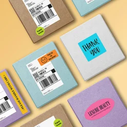 Avery® Print-To-The-Edge Labels With Sure Feed® Technology, 94250-BBP10, Rectangle, 3" x 7", Matte Bright Blue, Pack of 30