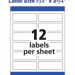Avery® Print-To-The-Edge Permanent Laser Shipping Labels, 6879, 1 1/4