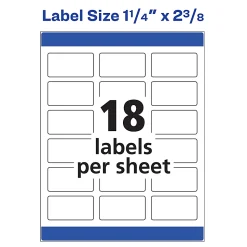 Avery® Print-To-The-Edge Permanent Address Laser Labels, 6871, 1 1/4