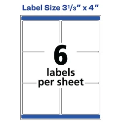 Avery® Print-to-the-Edge Shipping Labels With Sure Feed® For Color Laser Printers, 6874, Rectangle, 3