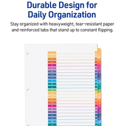 Avery® Ready Index® A-Z Tab With Customizable Table of Contents Binder Dividers, 8-1/2
