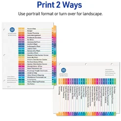 Avery® Ready Index® Dividers, A-Z Tab & Customizable Table of Contents, 8-1/2" x 11", 26 Tab, Multicolor, Pack Of 6 Sets