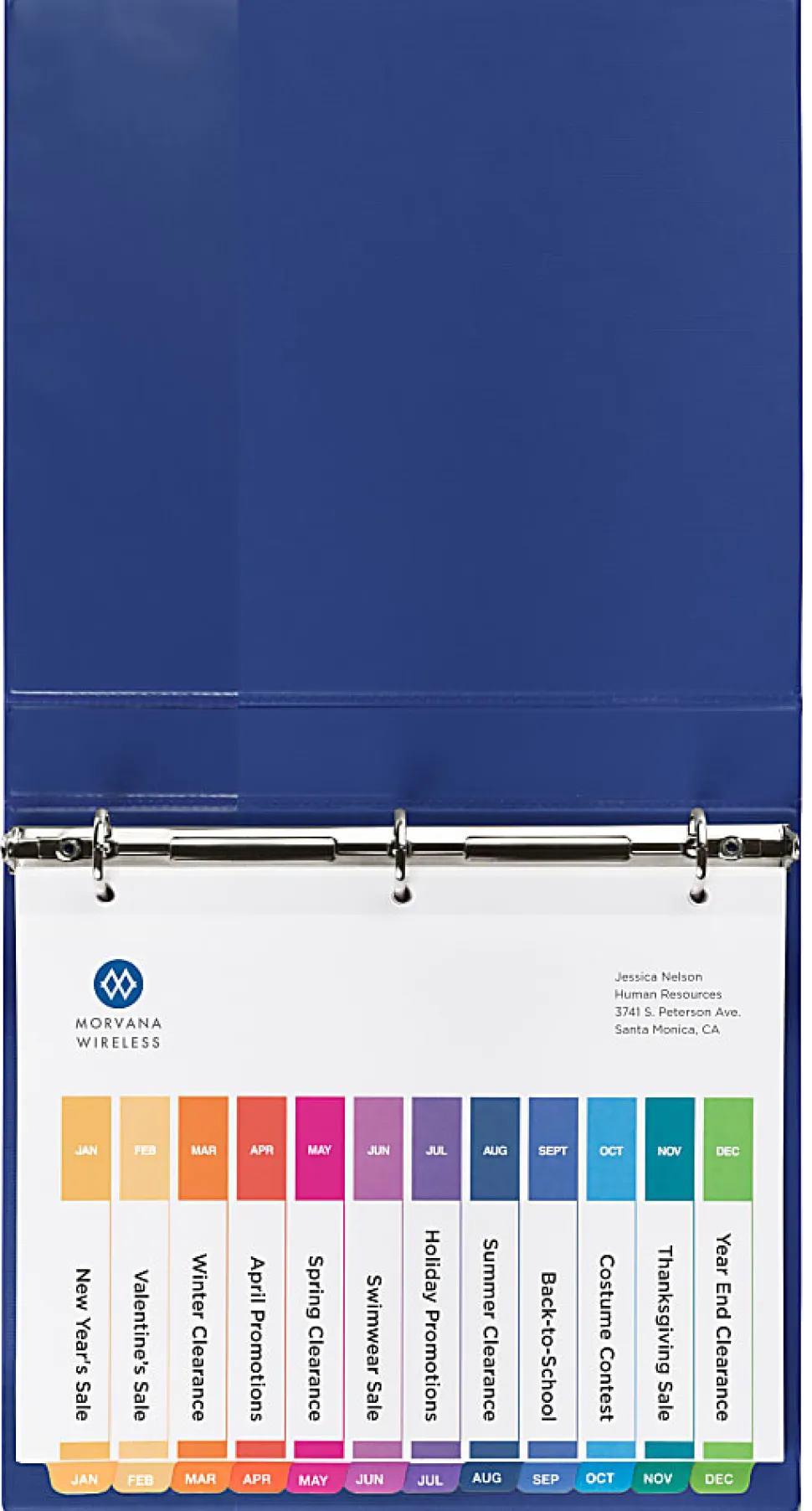 Avery® Ready Index® Dividers, Jan-Dec Tab & Customizable Table of Contents, 8-1/2" x 11", Multicolor, 12 Dividers Per Pack, Set Of 6 Packs