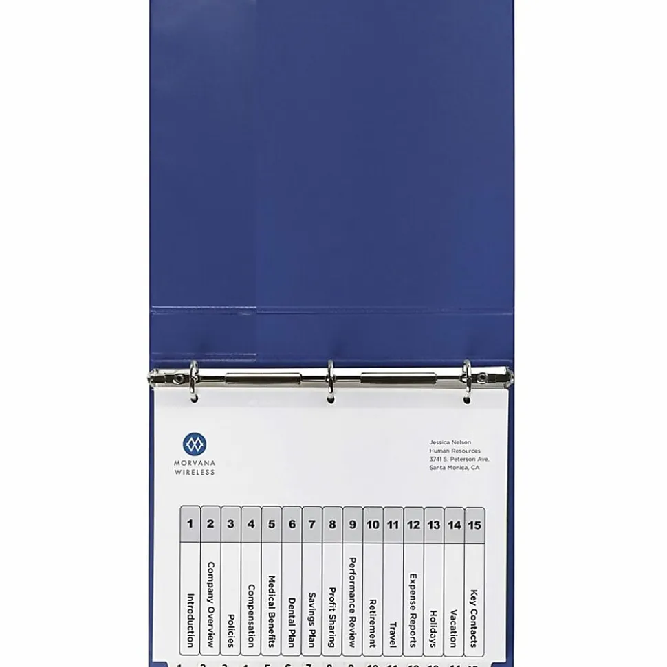 Avery® Ready Index® Dividers, 1-15 Tab & Customizable Table Of Contents, Letter Size, Black/White ,15 Tabs Per Pack, Set Of 6 Packs
