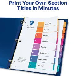 Avery® Ready Index Extra-Wide Binder Dividers, Customizable Table of Contents, 11163