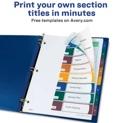 Avery® Ready Index® Plastic Dividers, 8-Tab & Table Of Contents, Multicolor