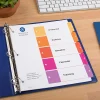 Avery® Ready Index® 1-5 Tab Binder Dividers With Customizable Table of Contents, 8-1/2" x 11", 5 Tab, White/Multicolor, Box Of 24 Sets