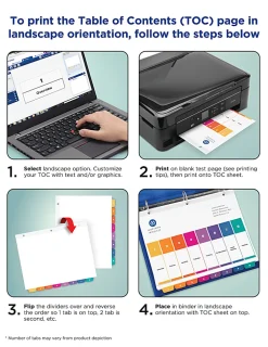 Avery® Ready Index® 1-10 Tab Binder Dividers With Customizable Table Of Contents, 8-1/2