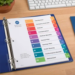 Avery® Ready Index® 1-10 Tab Binder Dividers With Customizable Table Of Contents, 8-1/2