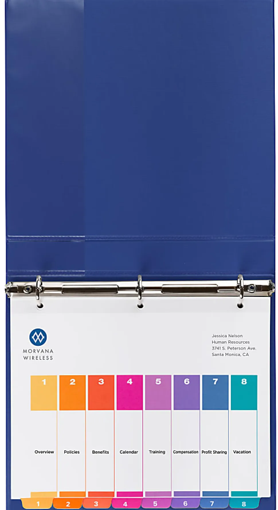 Avery® Ready Index® 1-8 Tab Binder Dividers With Customizable Table Of Contents, 8-1/2" x 11", 8 Tab, White/Multicolor, Box Of 24 Sets
