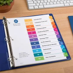 Avery® Ready Index® 1-12 Tab Binder Dividers With Customizable Table Of Contents, 8-1/2