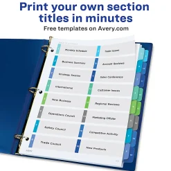 Avery® Ready Index® 1-16 Tab Double Column Binder Dividers With Customizable Table Of Contents, 8-1/2