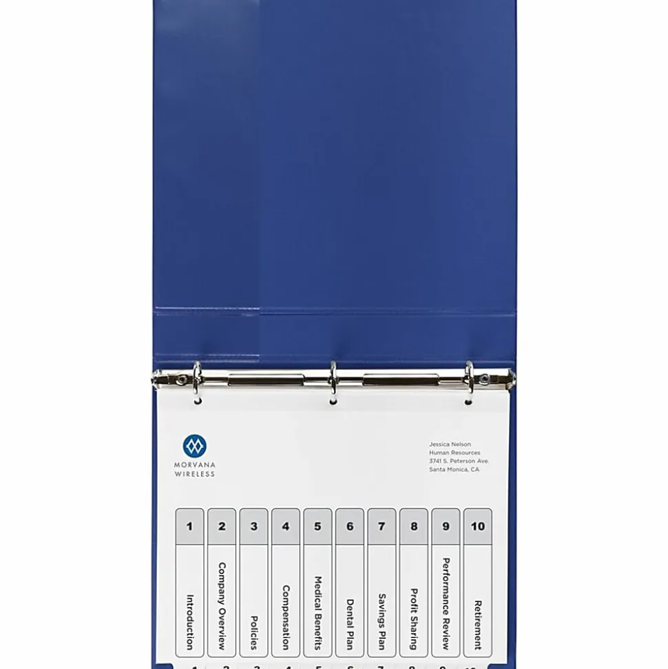 Avery® Ready Index Table Of Contents Binder Dividers, 8-1/2" x 11", White, 10 Tabs Per Pack, Set Of 6 Packs