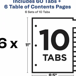 Avery® Ready Index Table Of Contents Binder Dividers, 8-1/2