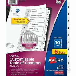 Avery® Ready Index Table Of Contents Binder Dividers, 8-1/2