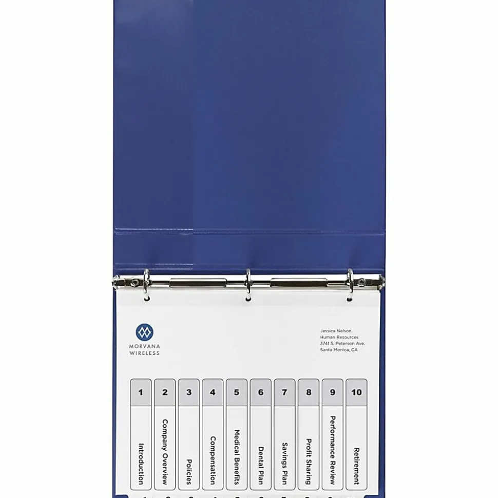Avery® Ready Index Table Of Contents Binder Dividers, 8-1/2" x 11", White, 10 Tabs Per Pack, Set Of 6 Packs