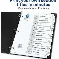 Avery® Ready Index Table Of Contents Binder Dividers, 8-1/2